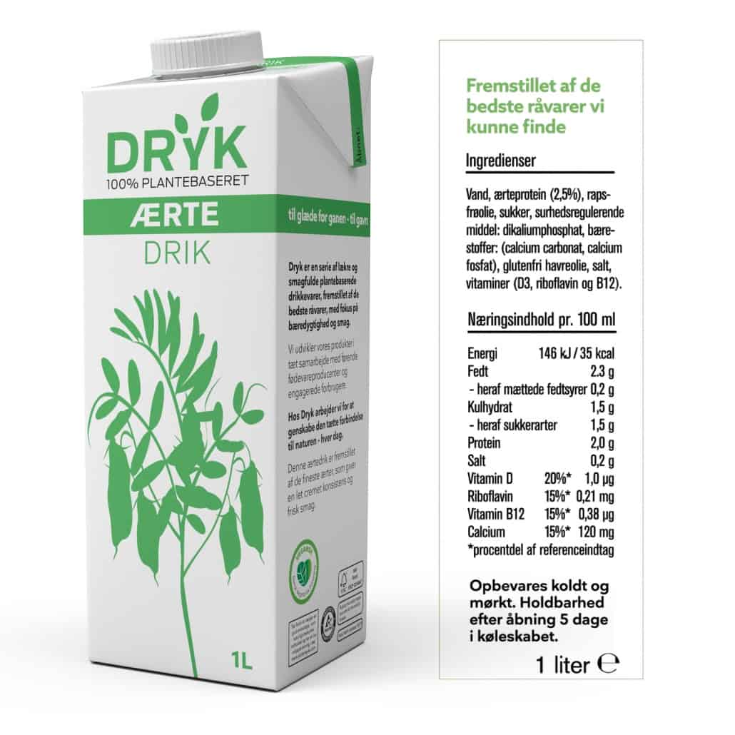 DRYK ærtedrik kan købes på shop.dryk.dk
