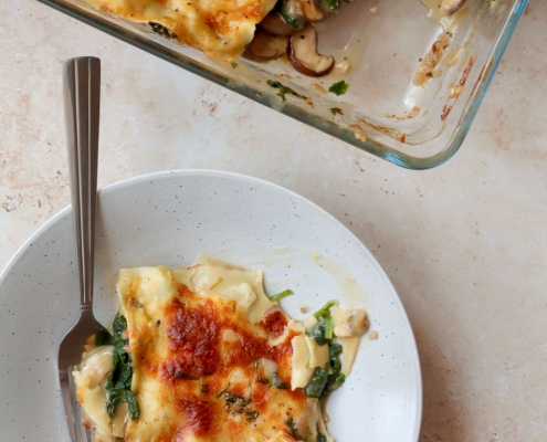 Svampelasagne - vegansk vegetarisk lasagne med svampe