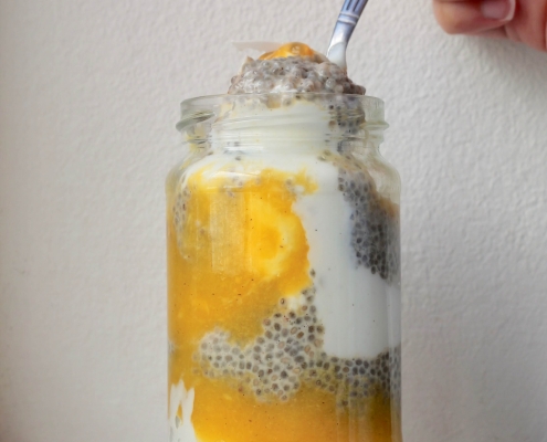 Chia pudding with oat milk - Opskrift chiagrød med havredrik
