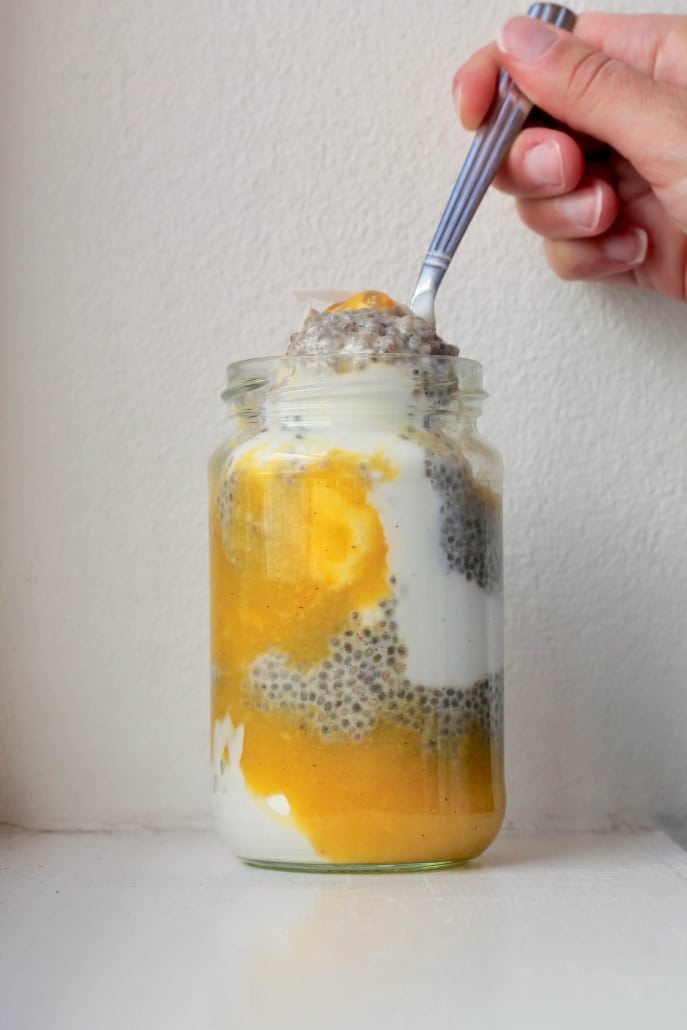 Chia pudding with oat milk - Opskrift chiagrød med havredrik