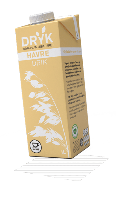 Havredrik fra DRYK For hver karton plantedrik du køber er du med at til sætte den danske natur fri